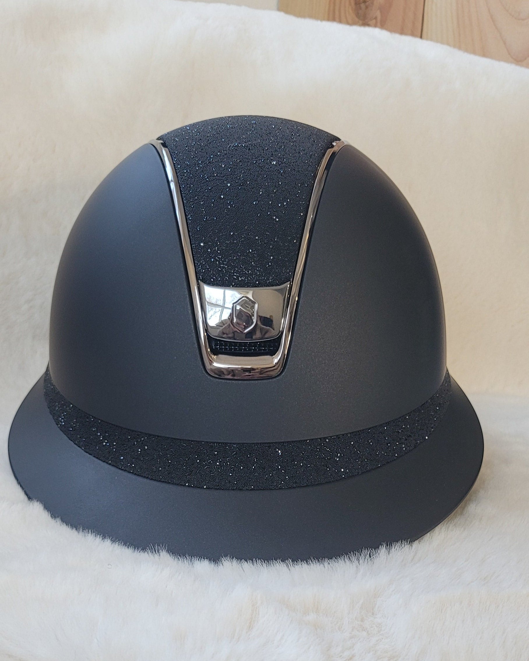 Samshield 2.0 Paardrijhelm Miss Shield Shadowmatt Crystal Fabric Zwart