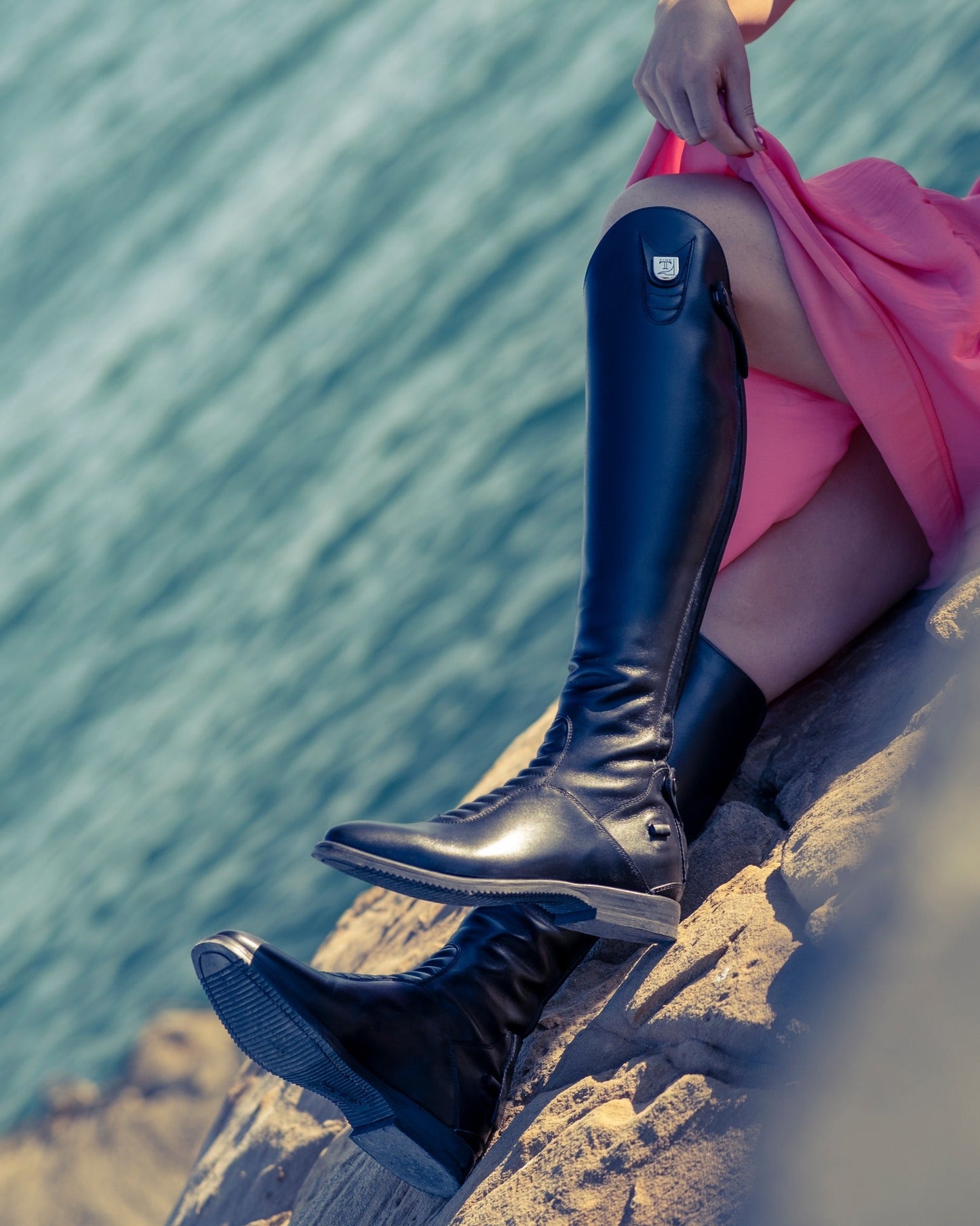 Tucci riding boots calf leather Harley black