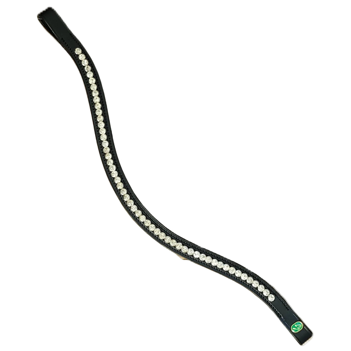 LJ Leathers Wave Browband Silver Crystals