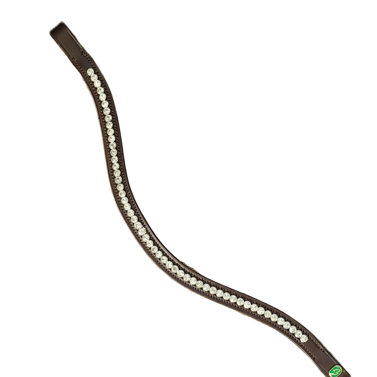 LJ Leathers Wave Browband Silver Crystals