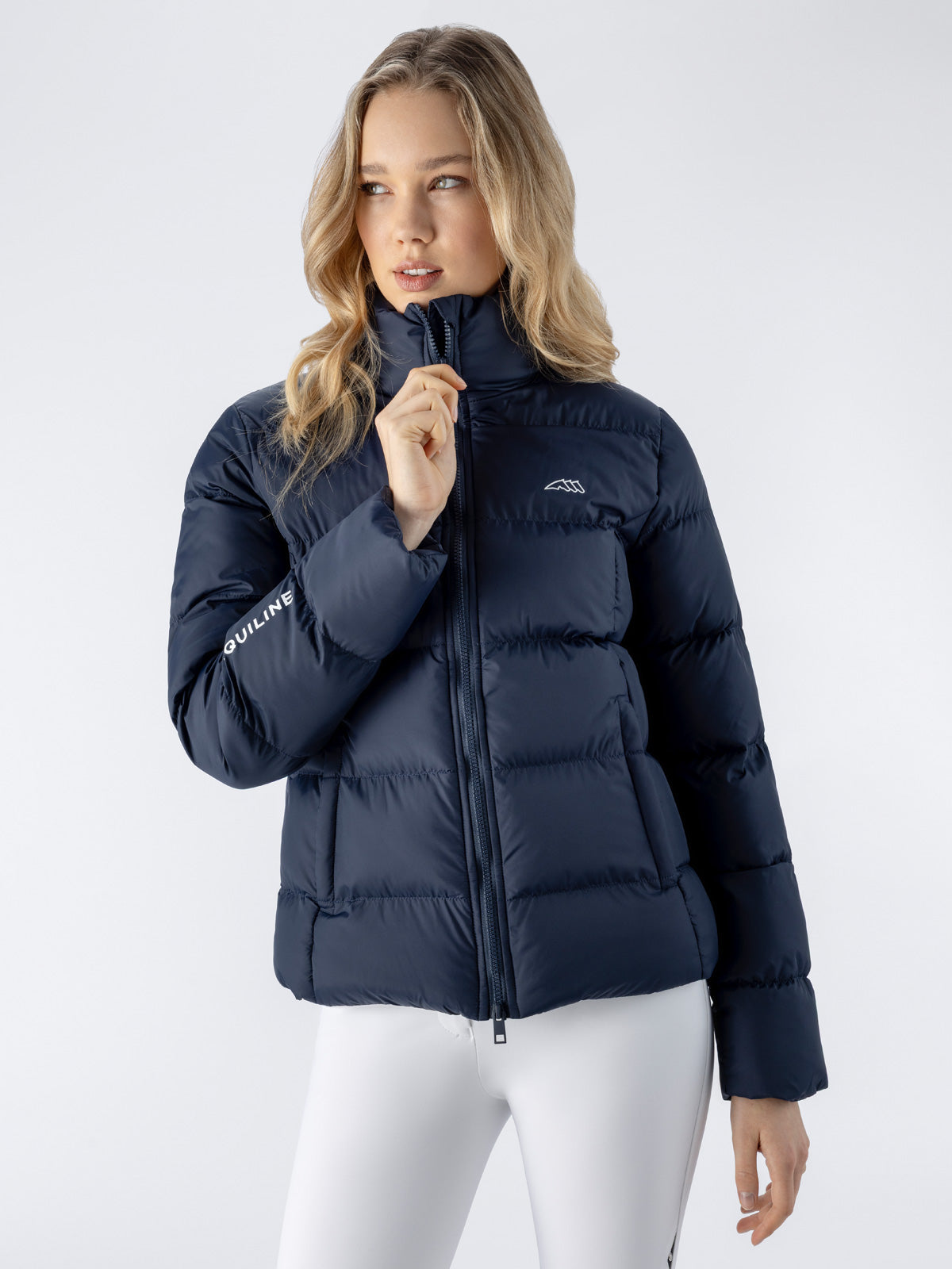 Equiline gewatteerde jas Dames Eqesatek Navy Navy