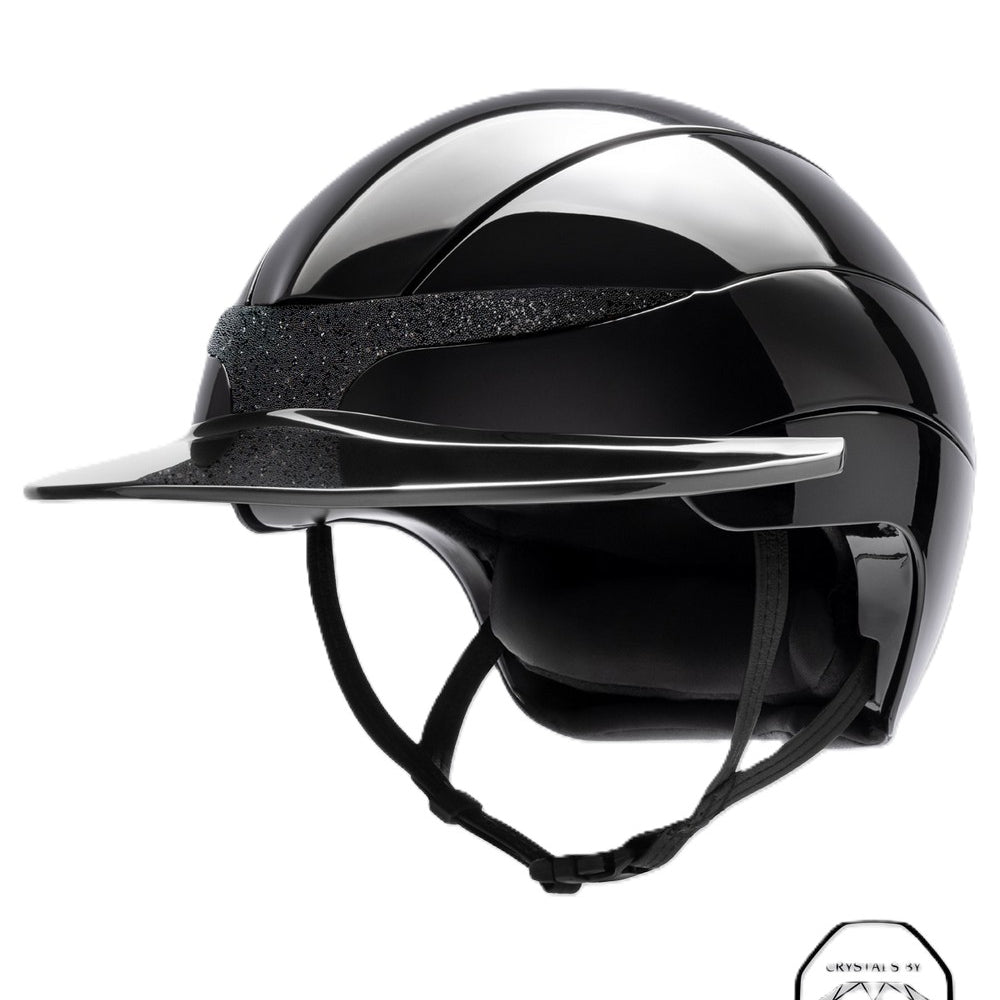 Equiline Paardrijhelm Xanto Sun Visor Gloss Swarovski Zwart Zwart