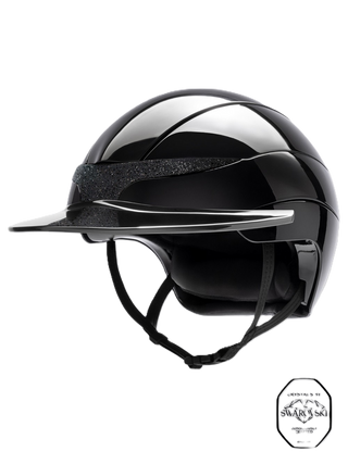 Equiline Horse Riding Helmet Xanto Sun Visor Gloss Swarovski Black