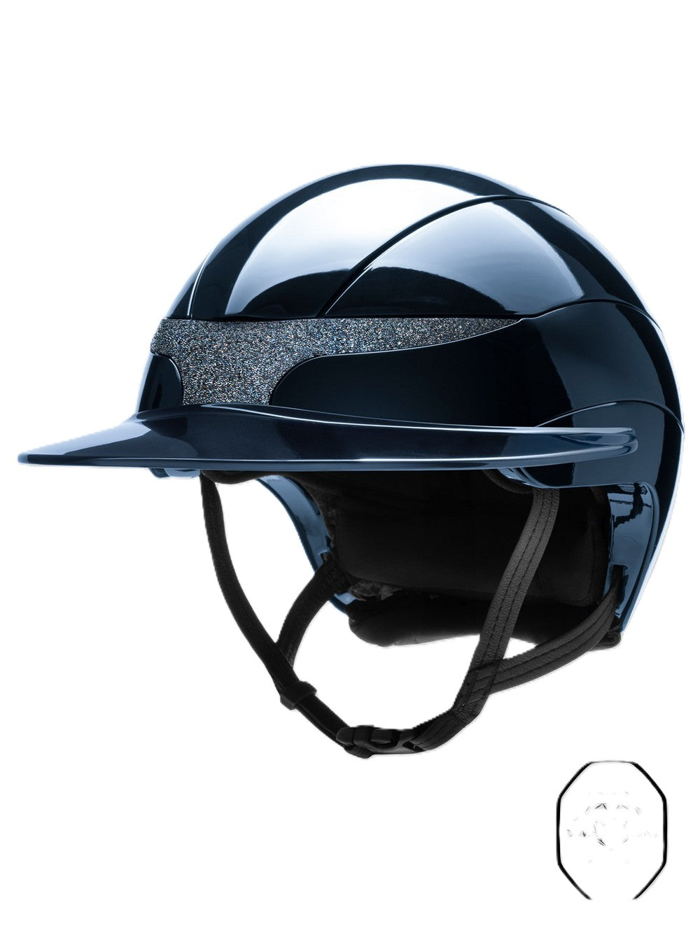 Equiline Paardrijhelm Xanto Sun Visor Gloss Swarovski Navy