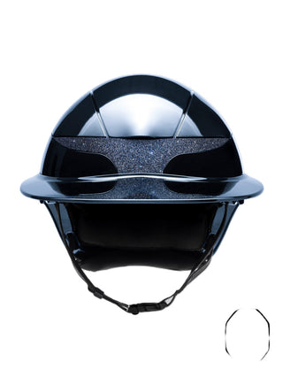 Equiline Horse Riding Helmet Xanto Sun Visor Gloss Swarovski Navy