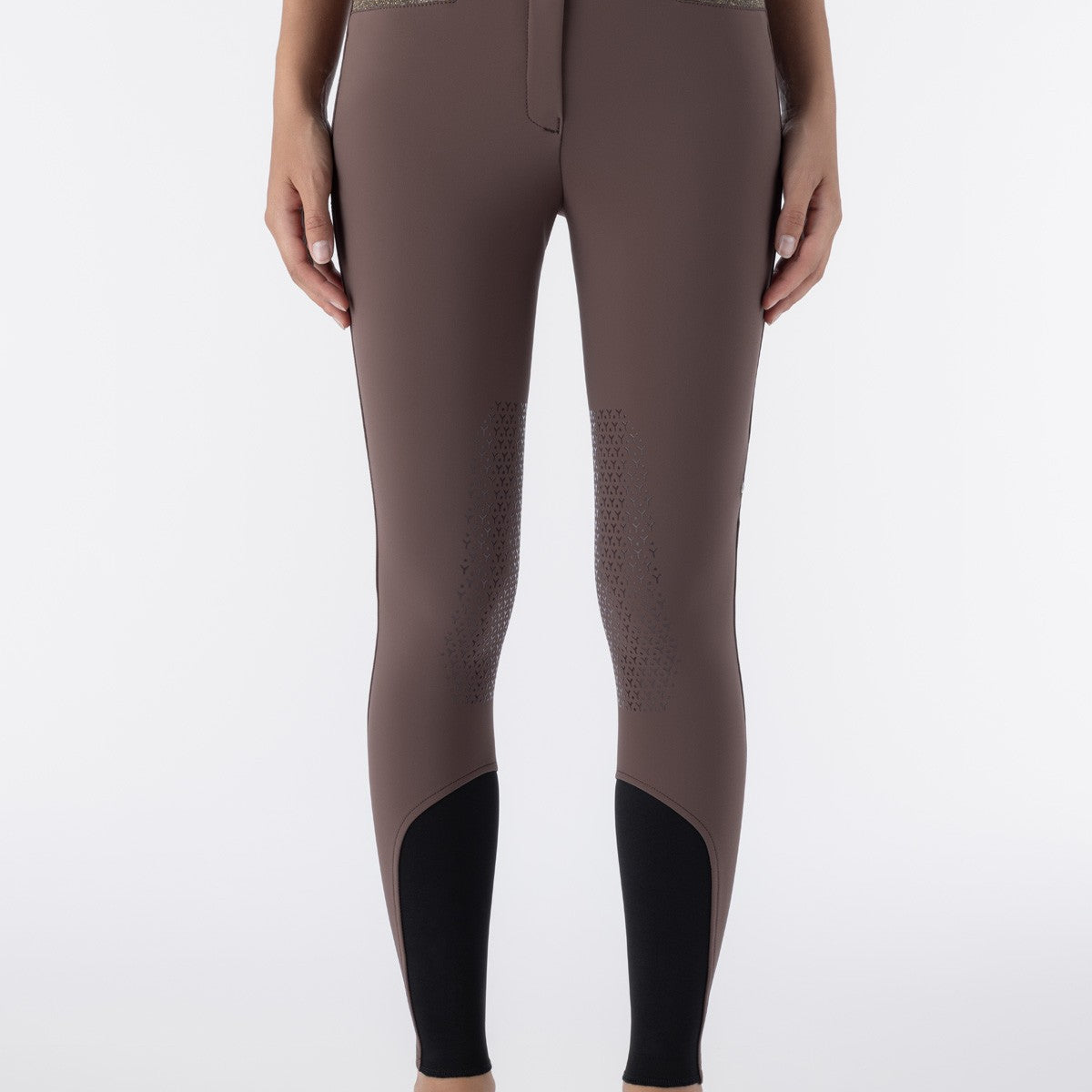 Equiline Women's Knee Grip High Waist Breeches Crystalek Cocoa Powder