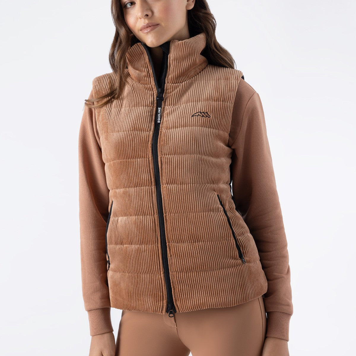 Equiline Women's Lightweight Padded Bodywarmer Eqsit Mocha Mousse