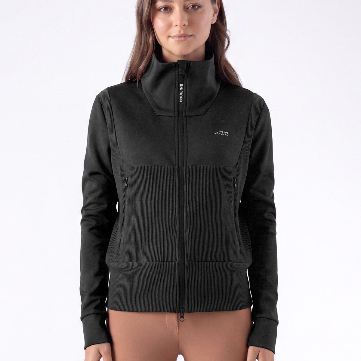 Equiline Women's Full Zip Sweatshirt Eqembres Black