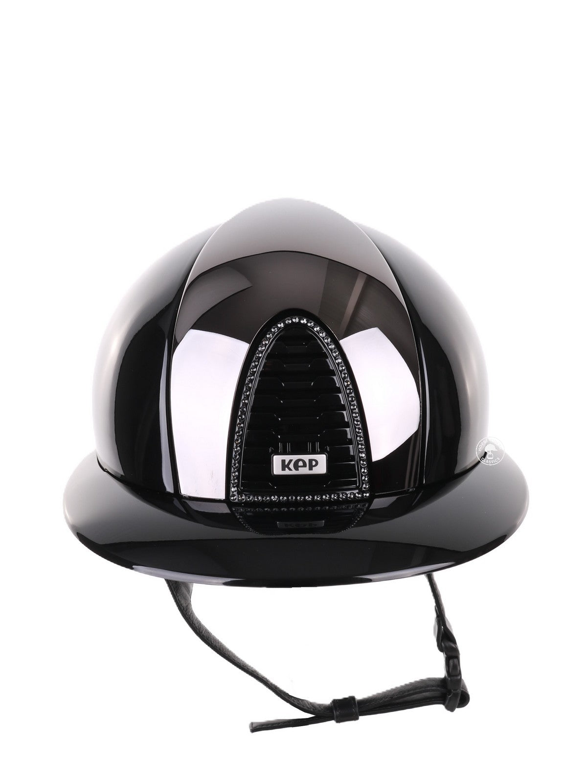 Kep Italia Riding Helmet Cromo 2.0 Polish Polo Peak Black Mirror Insert Swarovski Frame