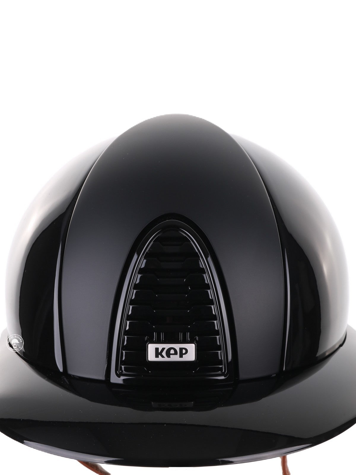 Kep Italia Riding Helmet Cromo 2.0 Polish Polo Peak Black Textile Inserts Beige Chin Strap