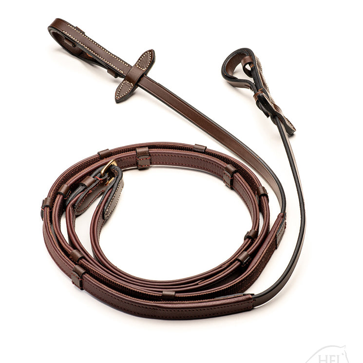 HFI Hunter Reins with Leather Stops