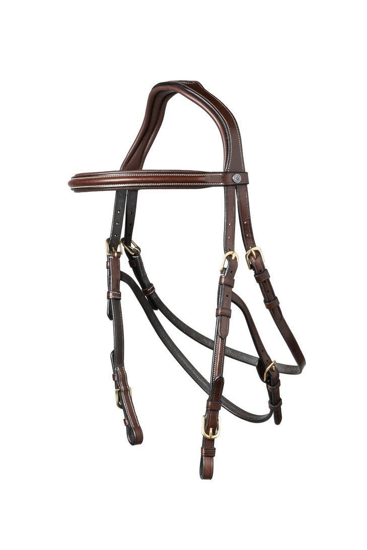 TRUST bridle Hickstead Hackamore bridle gold buckles Brown