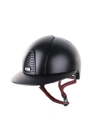 Kep Italia Riding Helmet Cromo 2.0 Textile Polo Peak Black Bordeaux Chin Strap