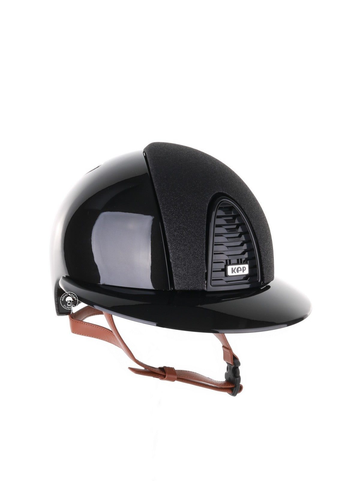 Kep Italia Riding Helmet Cromo 2.0 Shine Polo Peak Black RAW Frame Star Insert Beige Chin Strap
