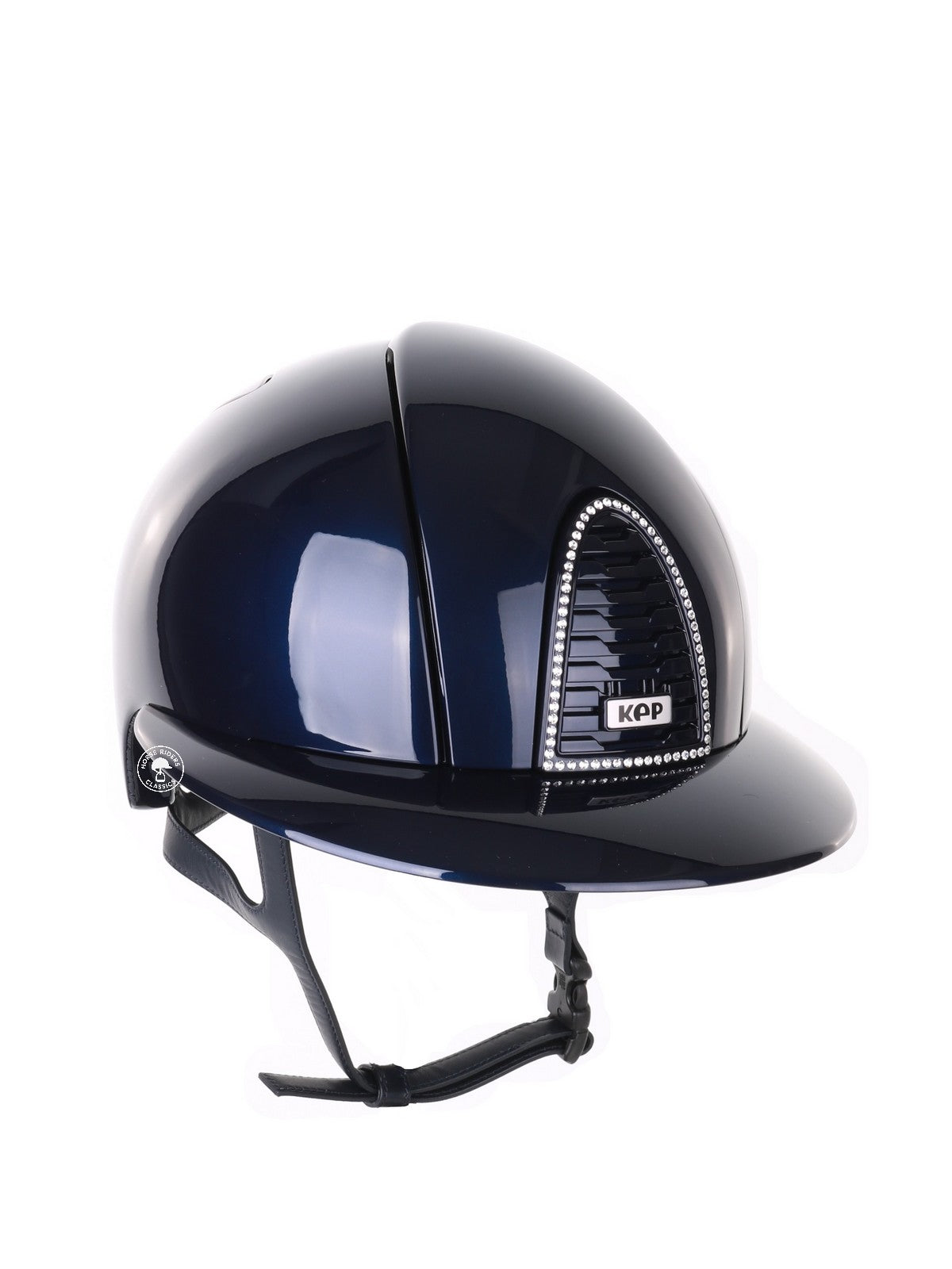 Kep Italia Riding Helmet Cromo 2.0 Polish Polo Peak Blue Swarovski Frame