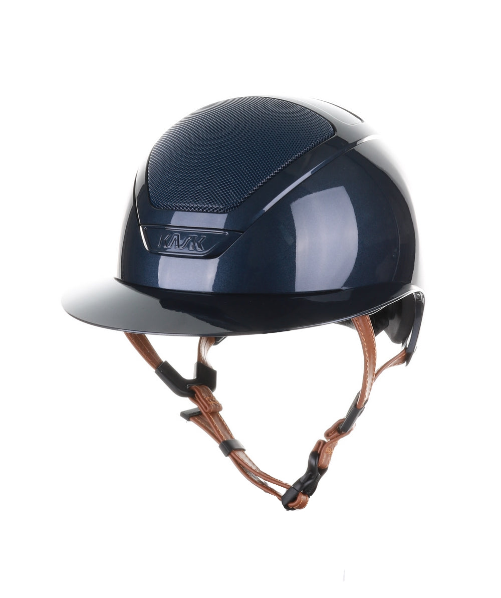 Kask Star Lady 2.0 Pure Shine Chrome Light Brown Chinstrap Atlantic Blue