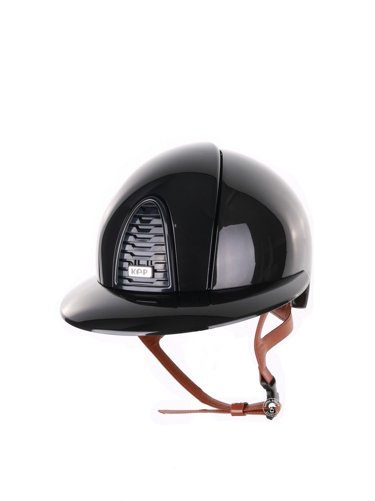Kep Italia Riding Helmet Cromo 2.0 Shine Polo Peak Black RAW Frame Beige Chin Strap
