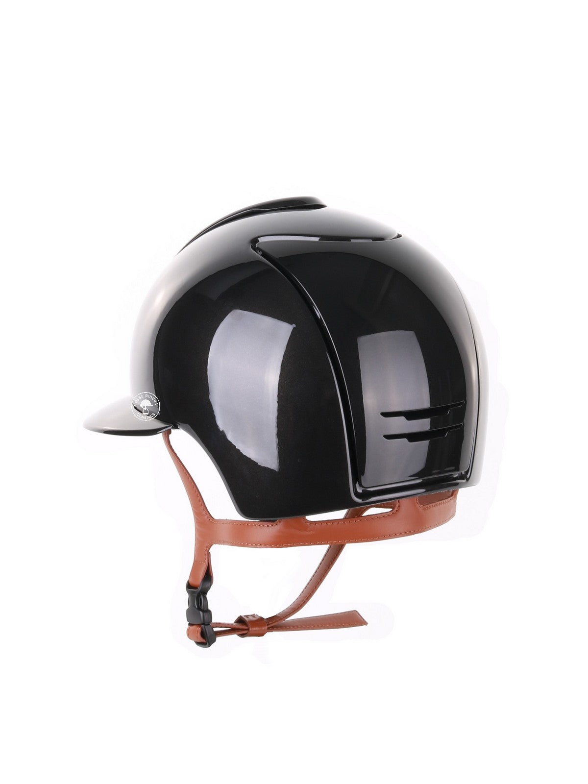 Kep Italia Riding Helmet Cromo 2.0 Shine Polo Peak Black RAW Frame Beige Chin Strap