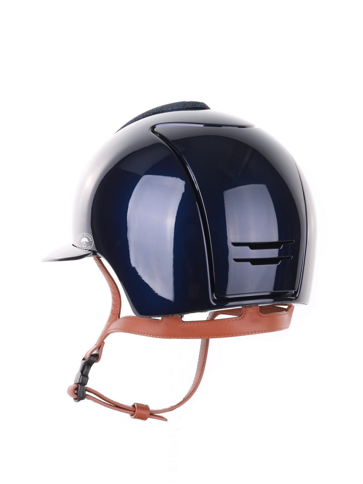 Kep Italia Riding Helmet Cromo 2.0 Polish Polo Peak Blue Swarovski Frame Beige Chin Strap