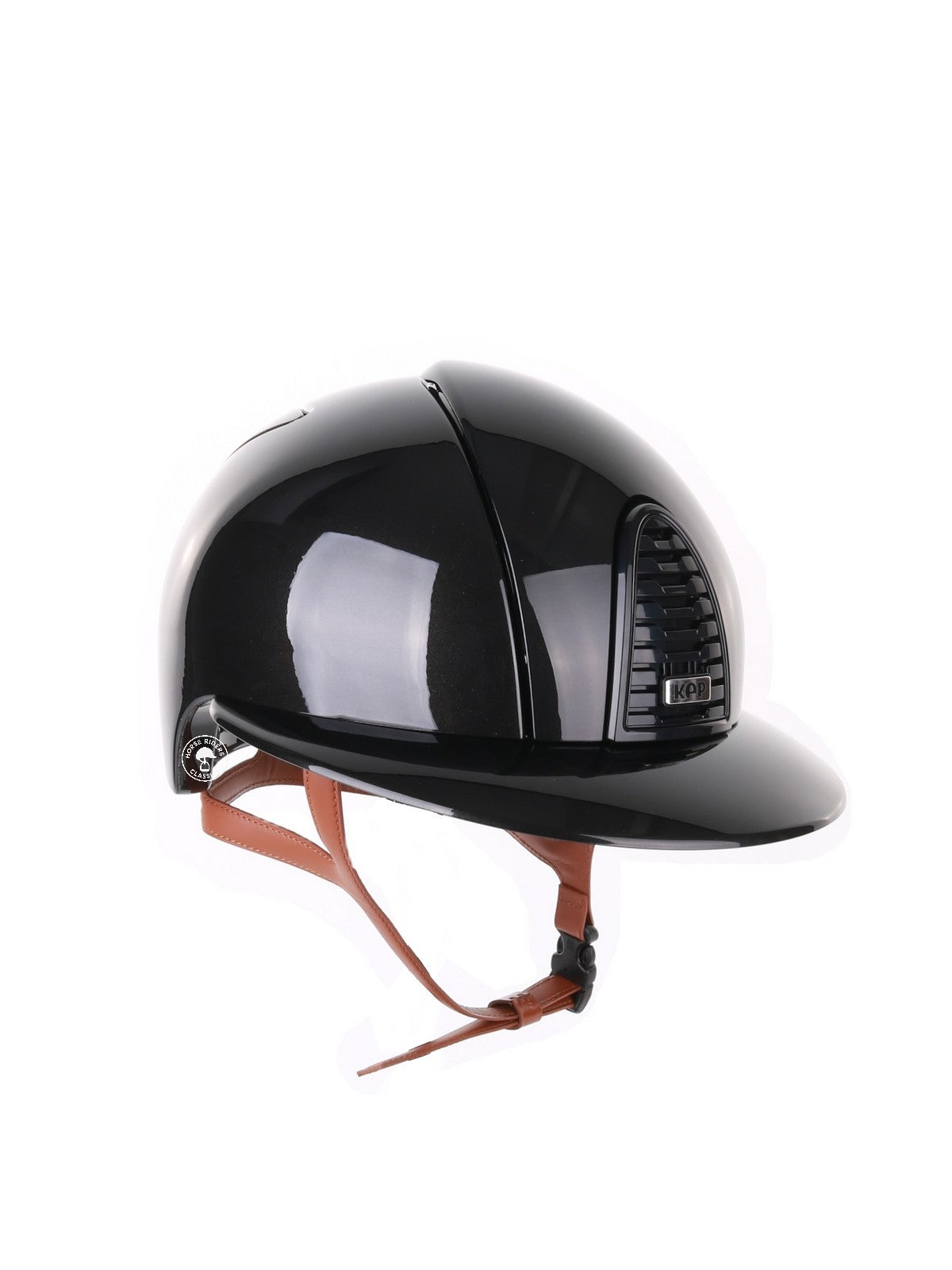 Kep Italia Riding Helmet Cromo 2.0 Shine Polo Peak Black RAW Frame Beige Chin Strap