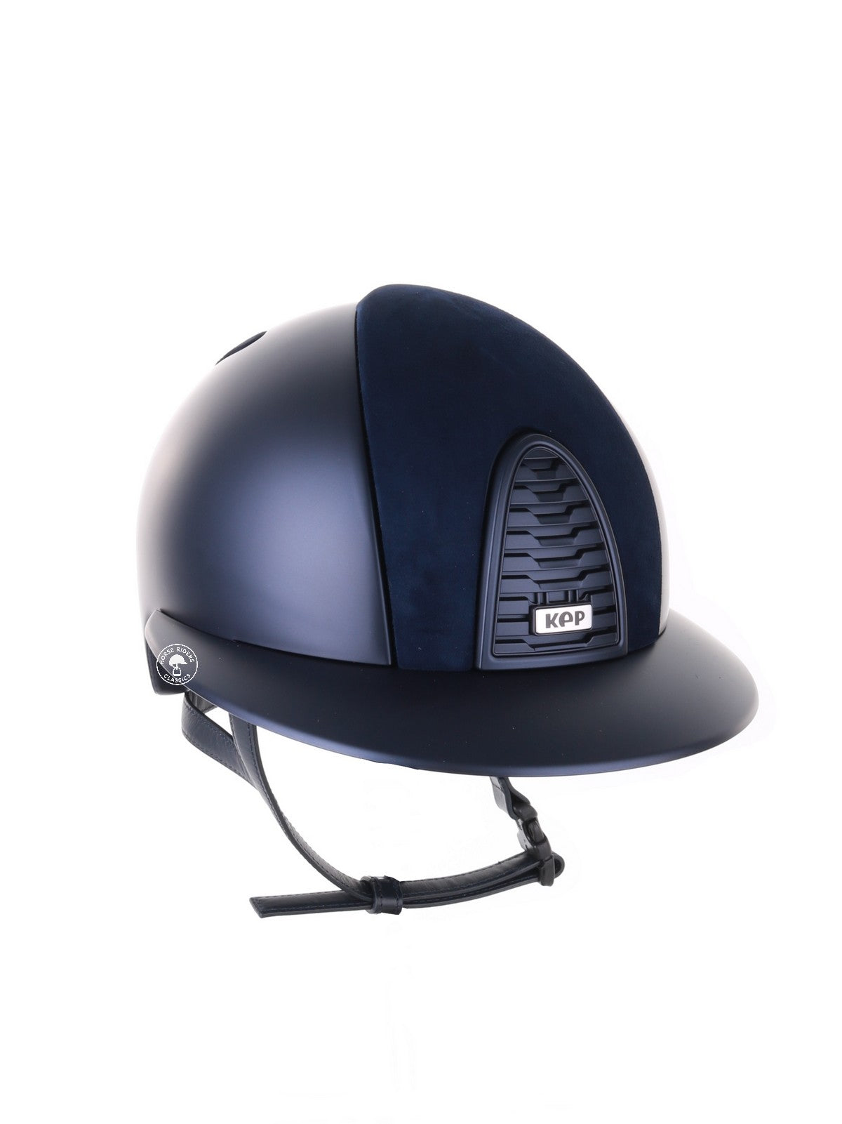 Kep Italia Riding Helmet Cromo 2.0 Textile Polo Peak Blue Suede Inserts