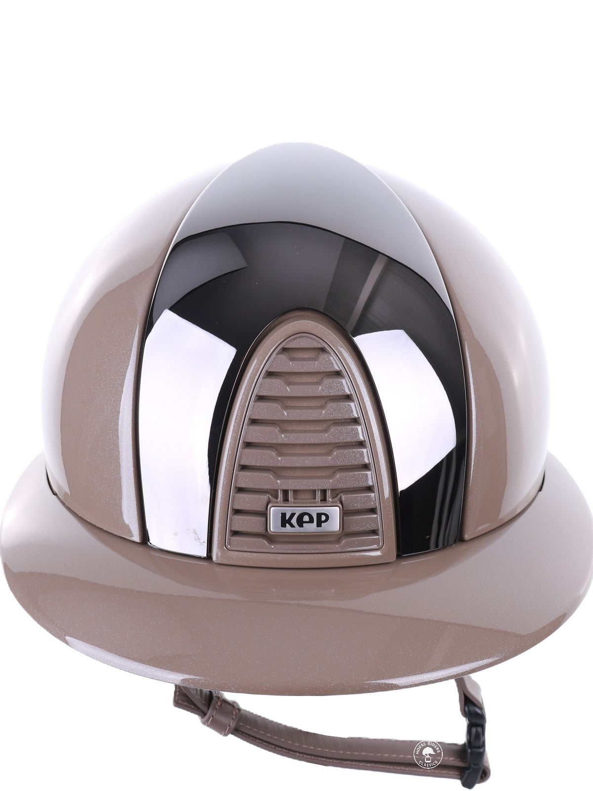 Kep Italia Paardrijhelm Cromo 2.0 Diamond Polo Klep Taupe Mirror Black Insert