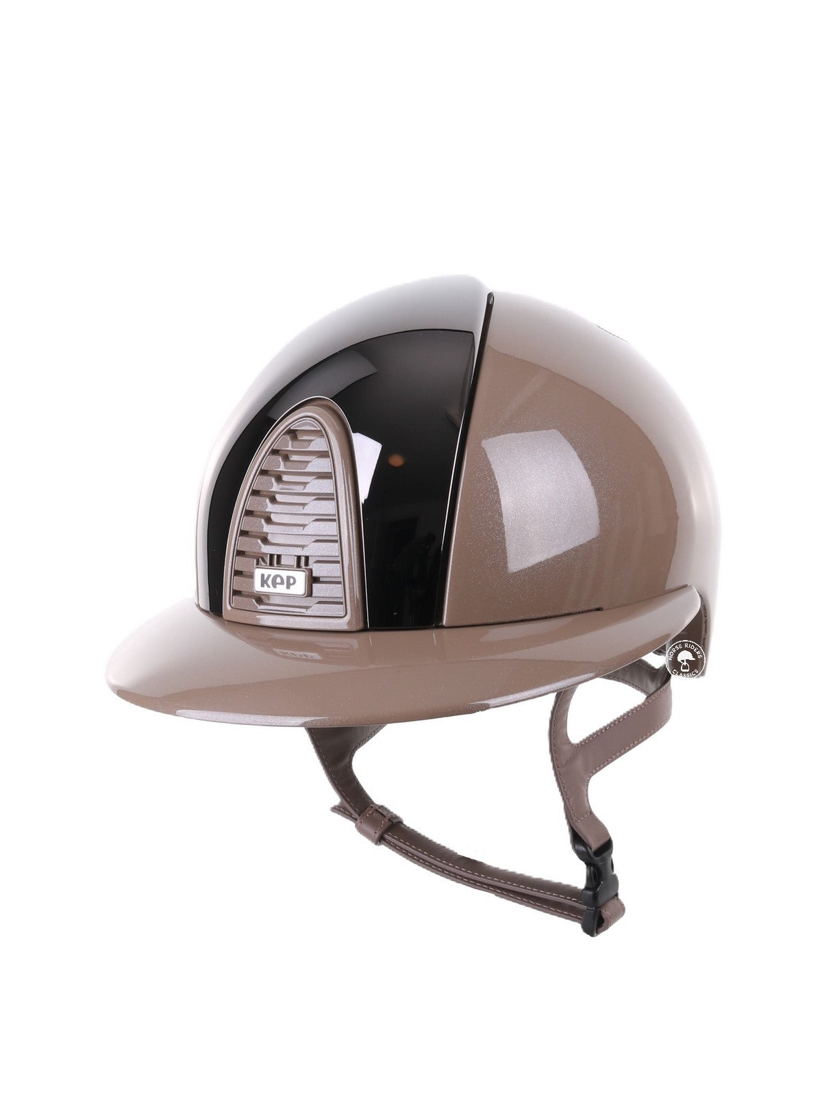 Kep Italia Riding Helmet Cromo 2.0 Diamond Polo Peak Taupe Mirror Black Insert