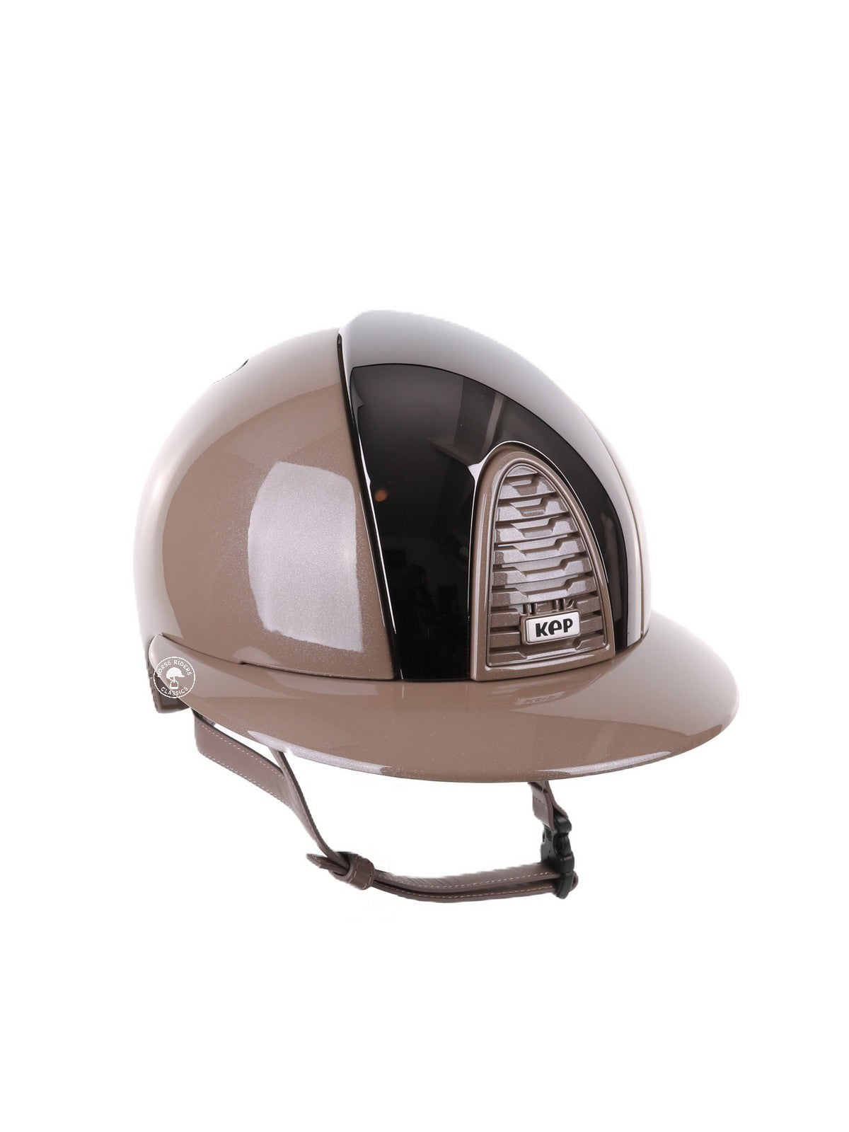 Kep Italia Riding Helmet Cromo 2.0 Diamond Polo Peak Taupe Mirror Black Insert