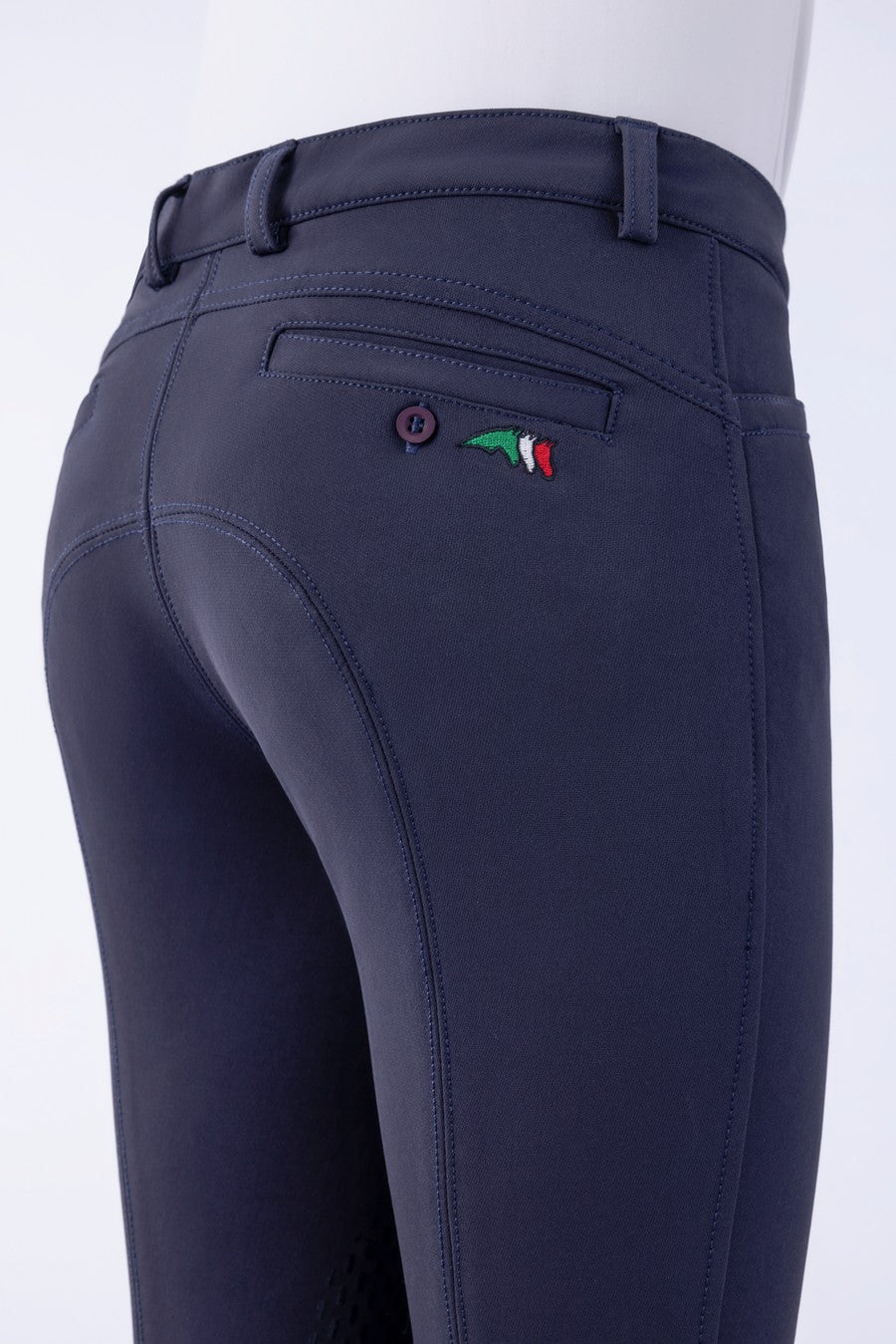 Equiline rijbroek jongens knie grip Jhoank blauw