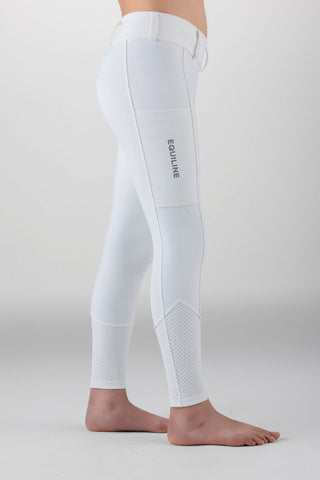 Equiline riding leggings unisex junior full grip Gingef White