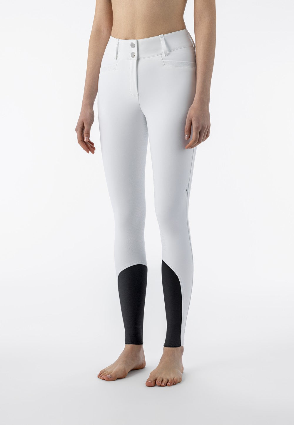 Equiline riding breeches women knee grip high waist Crystalek White