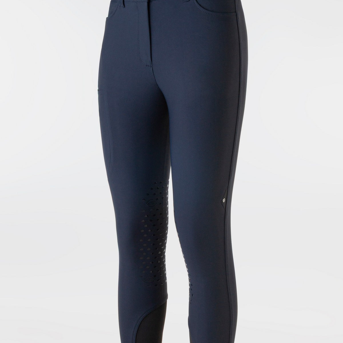 Equiline Rijbroek Dames Knie Grip Hoge Band Eqcusmakh Blauw Blauw