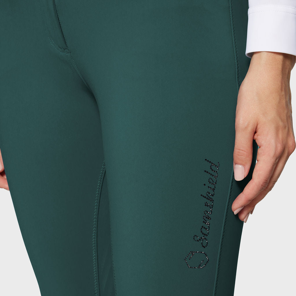 Samshield Riding Breeches Full Grip Ladies Clara Premium High Waist Posy Green