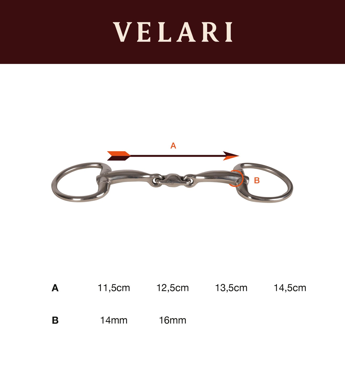 Velari Eggbutt Snaffle Double Jointed Sweet Copper 16 mm