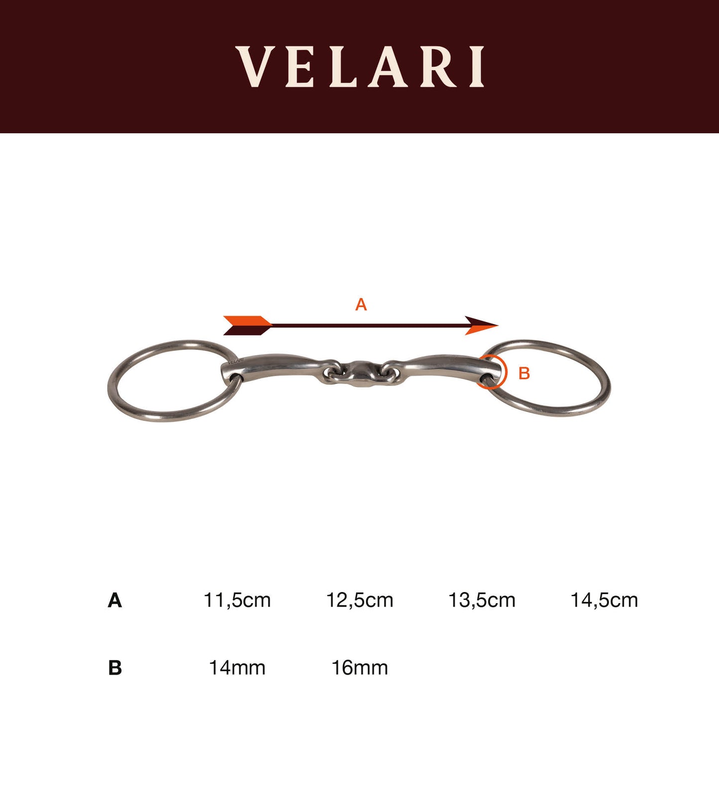 Velari Loose Ring Snaffle Double Jointed Sweet Copper 14 mm