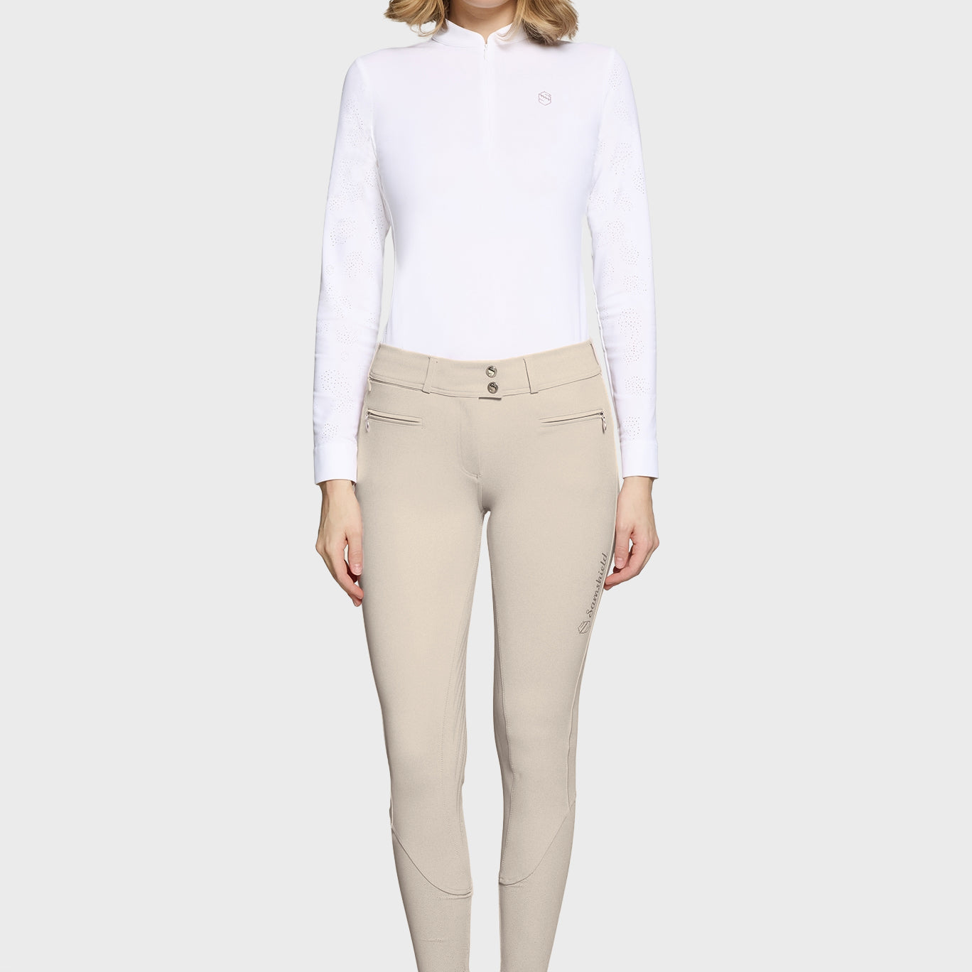 Samshield Rijbroek Knie Grip Dames Chloe Metal Dots Beige Beige
