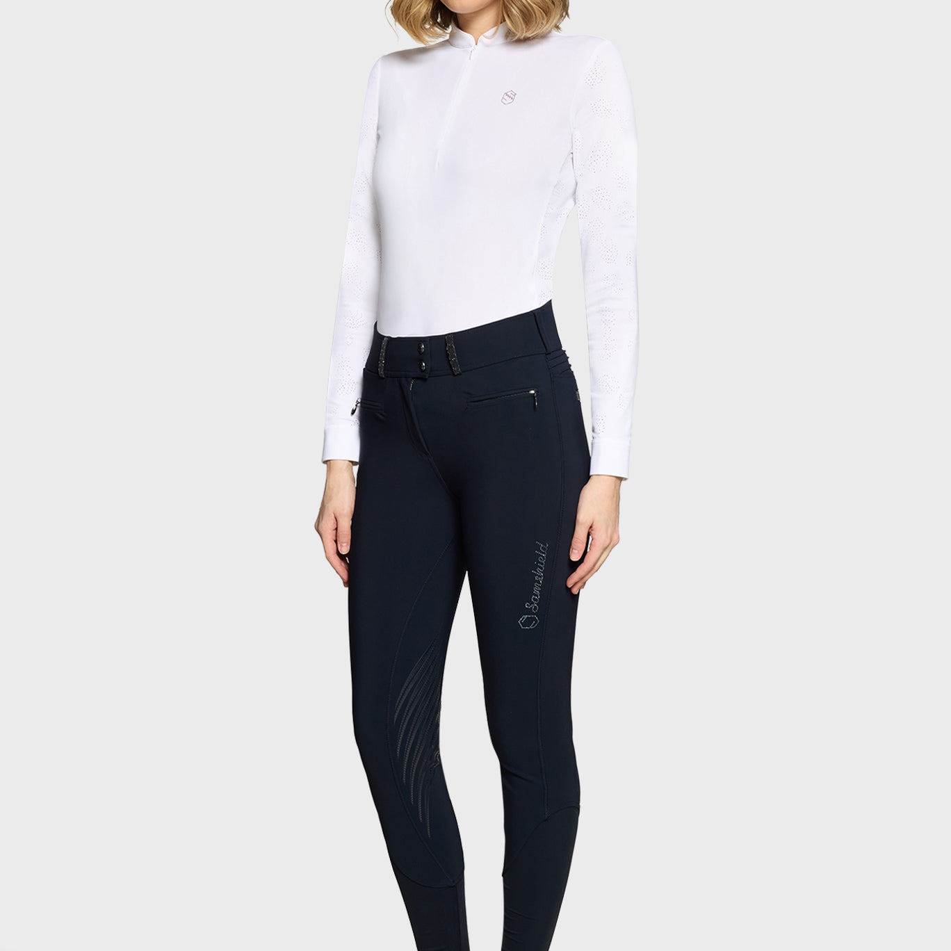 Samshield Rijbroek Full Grip Dames Claranova Extra Hoge Band Navy Navy