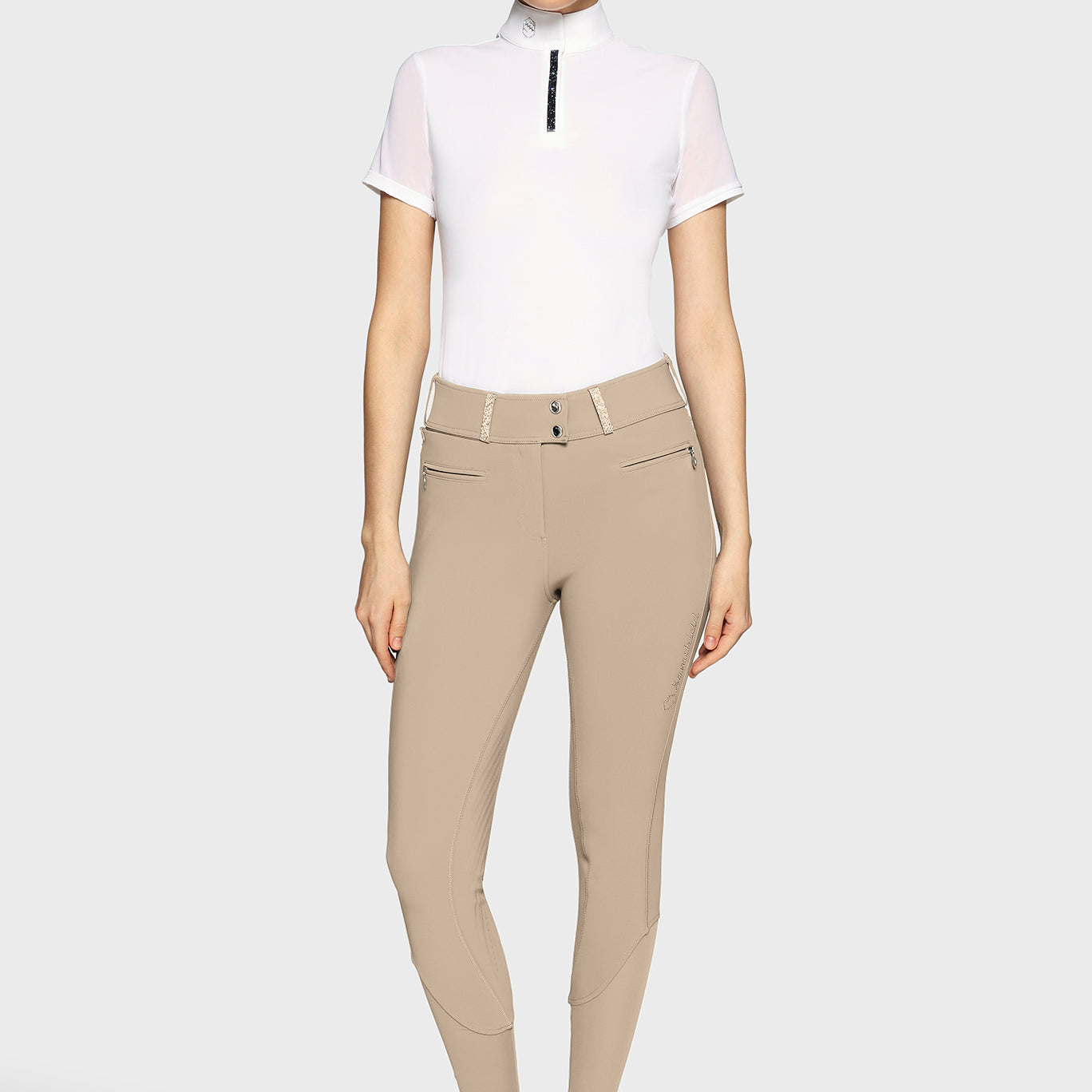 Samshield Rijbroek Full Grip Dames Claranova Extra Hoge Band Sand Sand