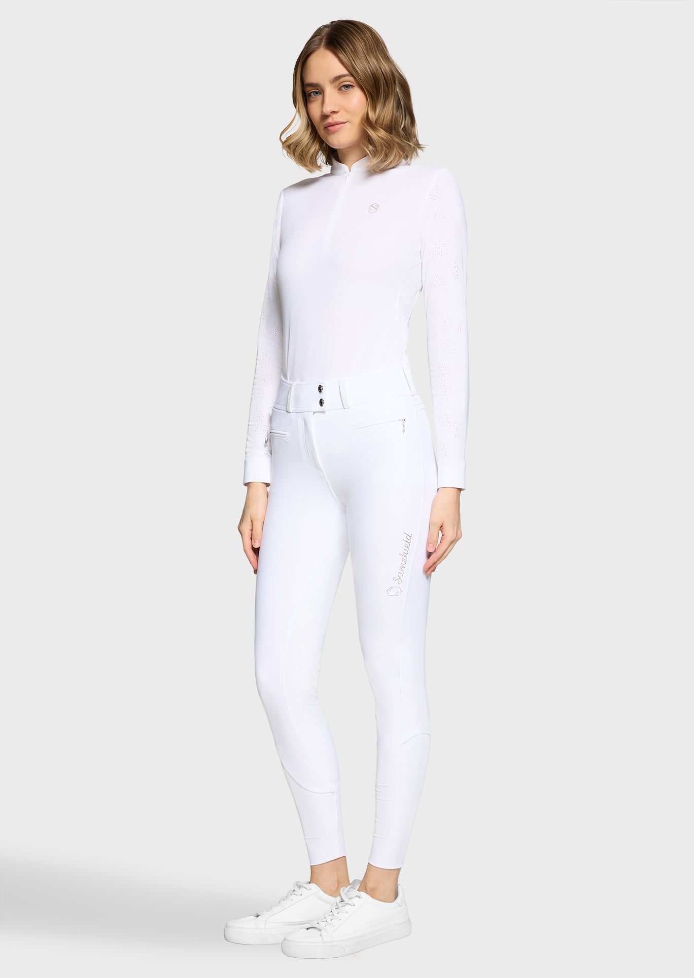 Samshield Rijbroek Full Grip Dames Claranova Extra Hoge Band Wit Wit