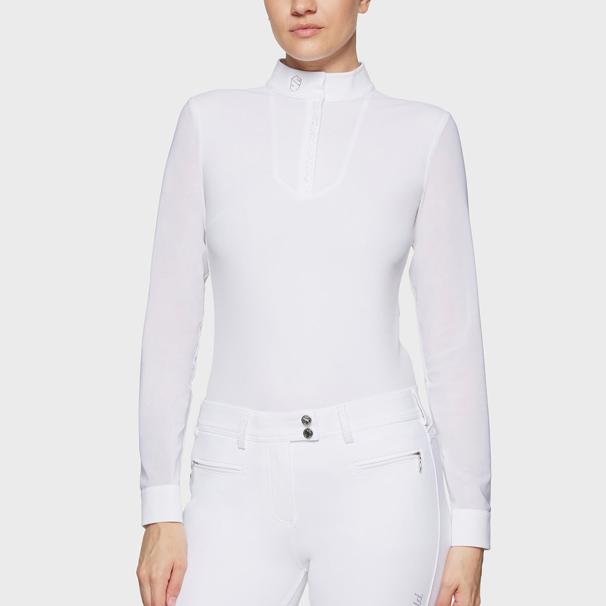 Samshield Show Shirt Long Sleeve Women Faustine Premium White Holo