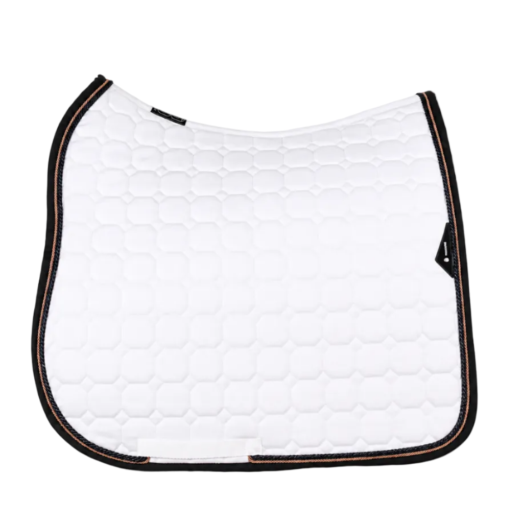 Equiline dressuur zadeldekje Octagon Wit-Navy-Beige DNX Wit Extra Full
