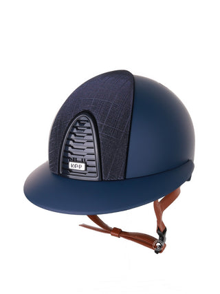 Kep Italia Riding Helmet Cromo 2.0  Matt Polo Peak Blue RAW Frame Galassia Dark Blue Insert Beige Chin Strap