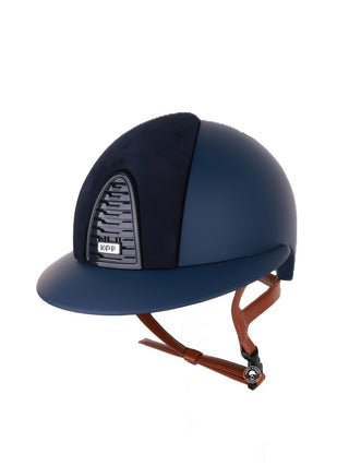 Kep Italia Riding Helmet Cromo 2.0  Matt Polo Peak Blue RAW Frame Beige Suede Insert Chin Strap