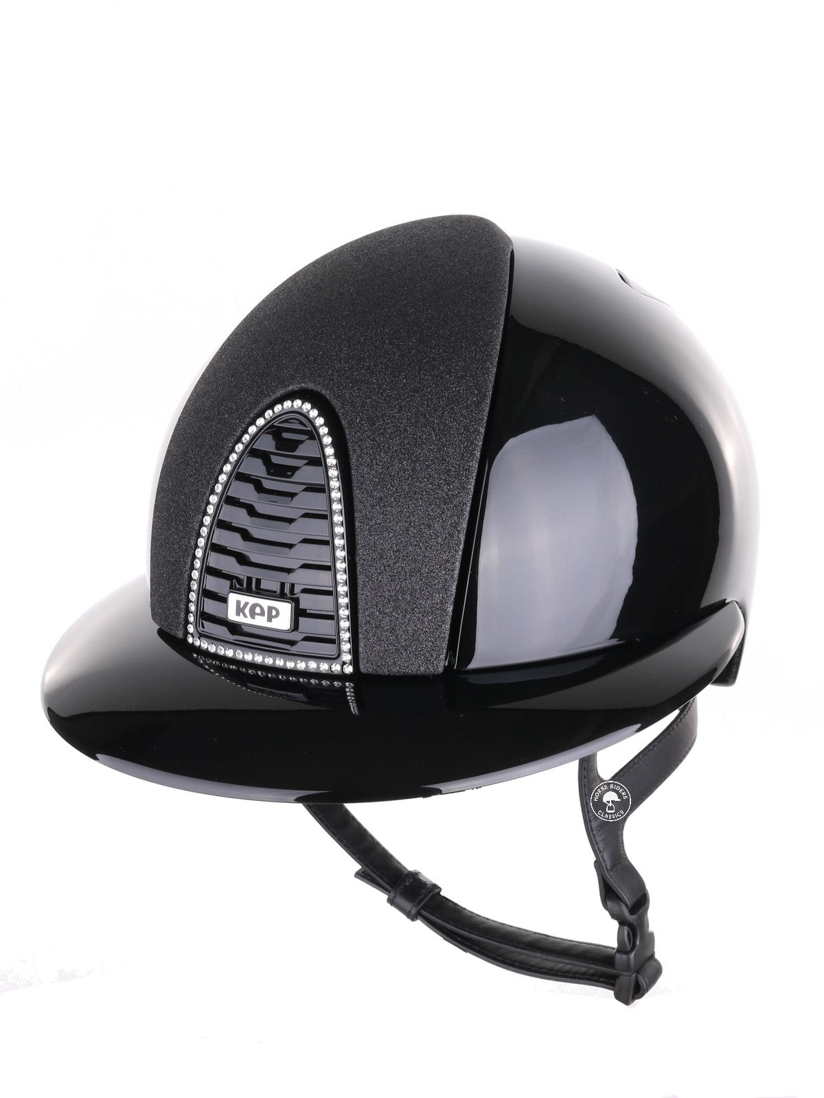 Kep Italia Paardrijhelm Cromo 2.0 Polish Polo Klep Zwart Swarovski Frame Star insert Zwart