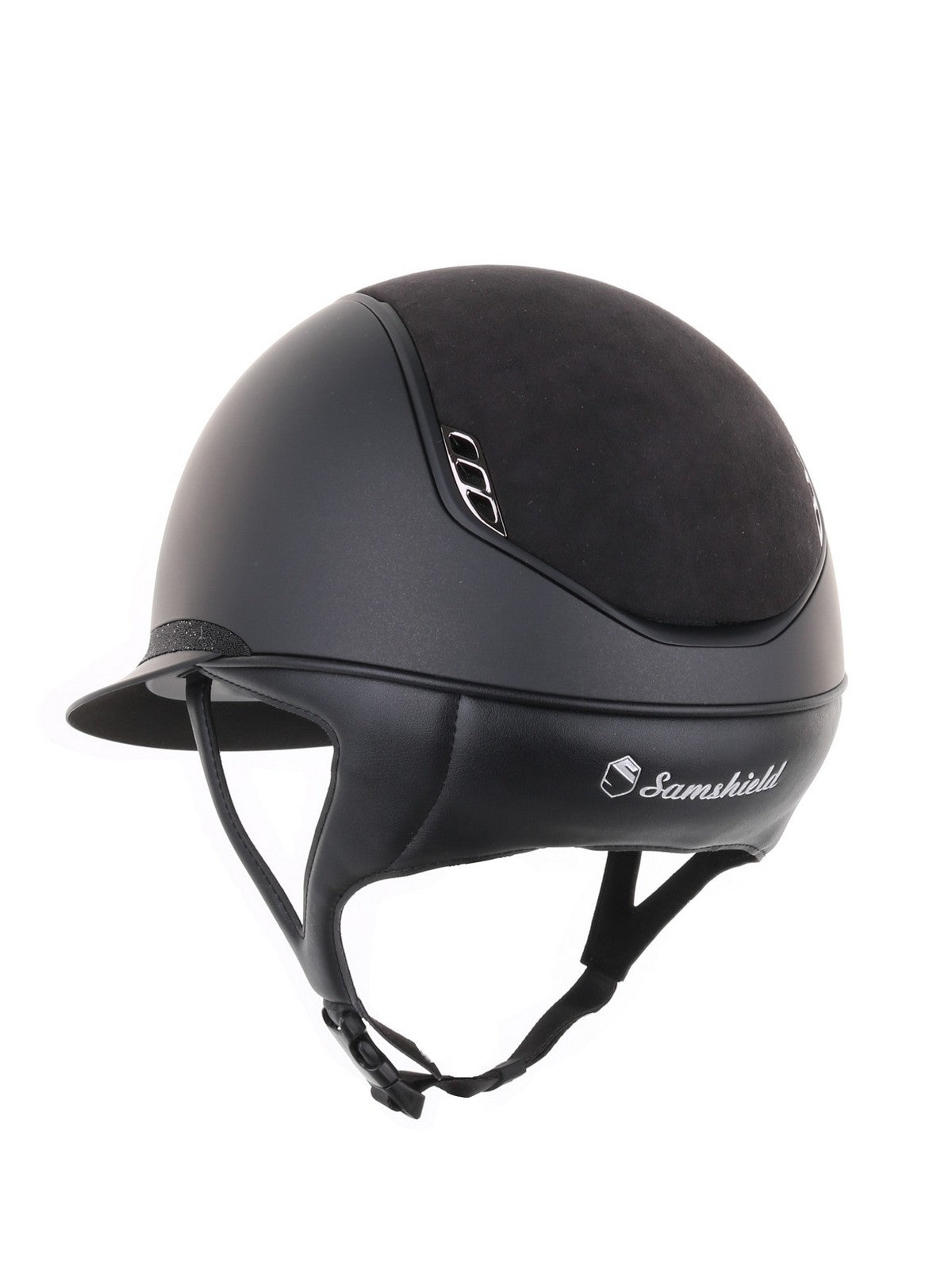 Samshield 2.0 Miss Shield shadowmatt riding helmet Alcantara Crystal Blazon FB Black
