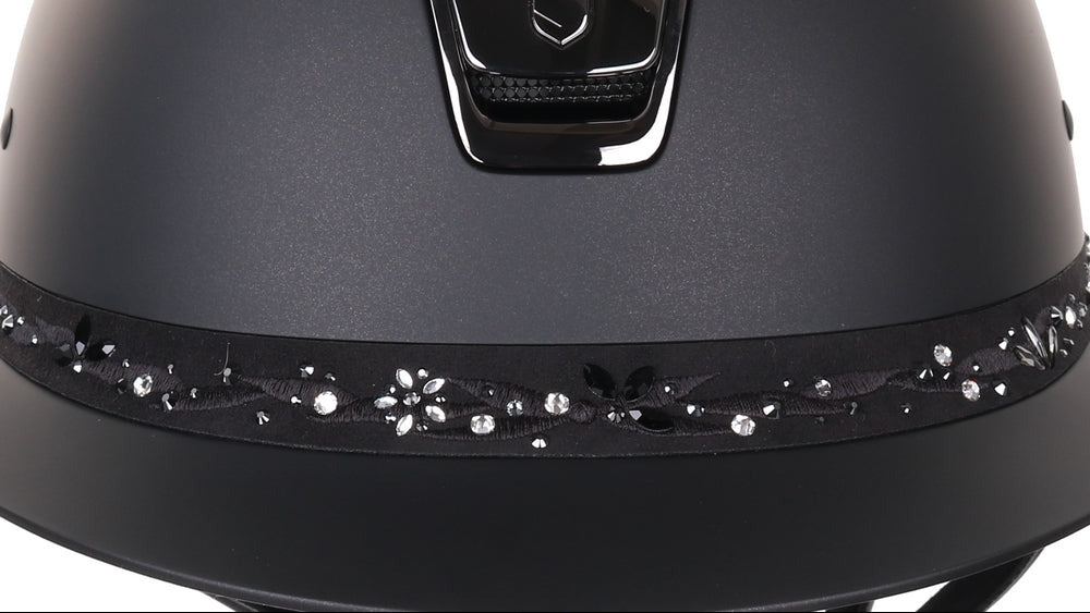 Samshield 2.0 Paardrijhelm Miss Shield Shadowmatt Flower Jewellery FB Zwart