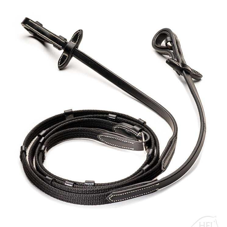 HFI Web Reins with Leather Stops