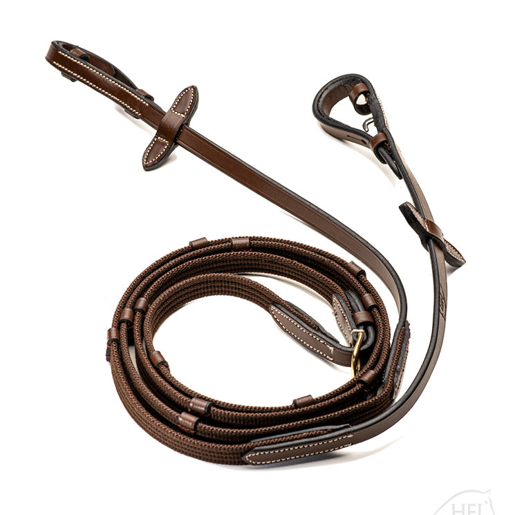 HFI Web Reins with Leather Stops