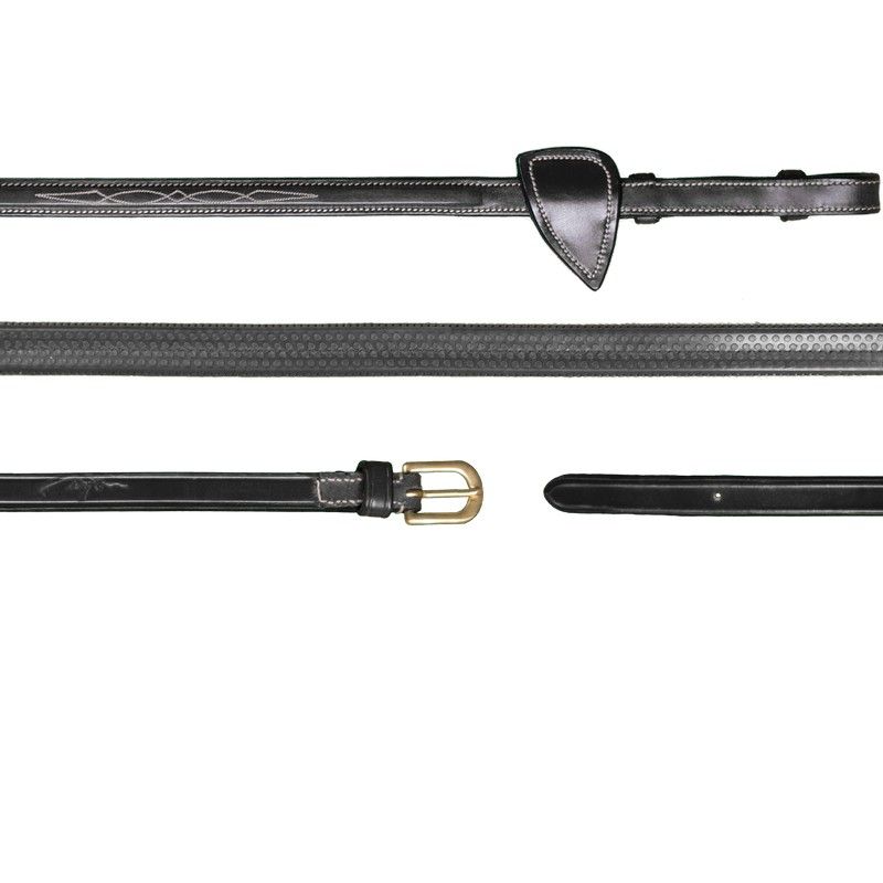 Dyon D Collection rubber teugels smal (13mm) zwart Zwart Full Rubber smal