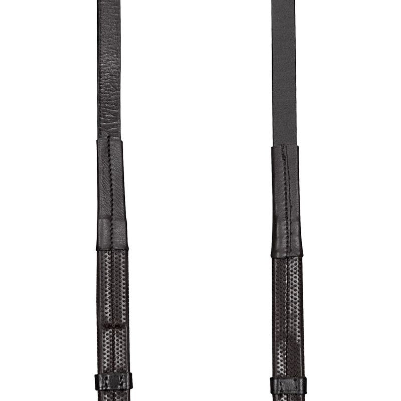 Equiline teugels rubber lederen stoppers zwart Zwart